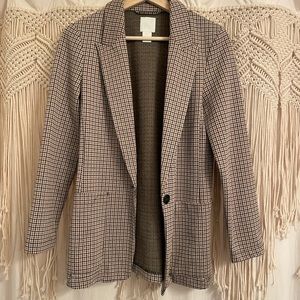 H&M Brown Houndstooth Blazer